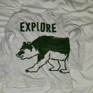 EXPLORE 🧸 Camo Bear -Old Navy 4T Boys Long Sleeve T-Shirt